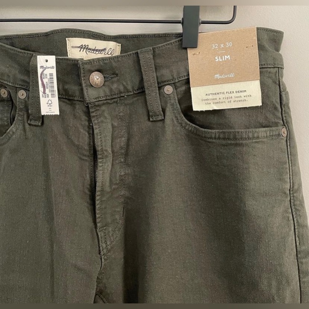 NWT Madewell Mens Garment-Dyed Slim Jeans, size 32/30, NG305 - Picture 2 of 8